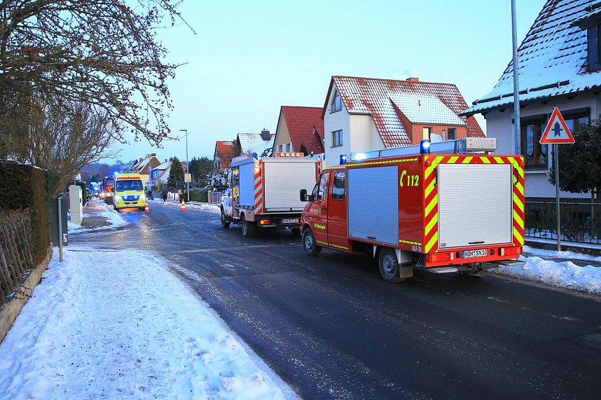 Feuerwehreinsatz in der Freiheitsstra&szlig;e in Krimderode