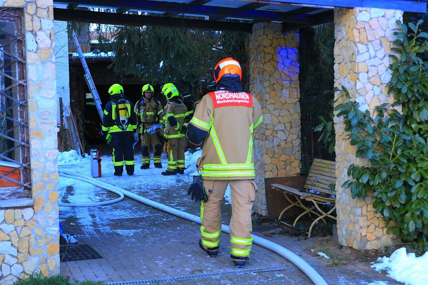 Feuerwehreinsatz in der Freiheitsstra&szlig;e in Krimderode