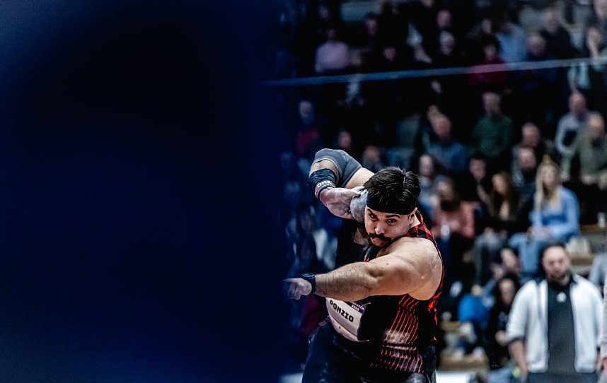 Der M&auml;nnerwettkampf beim 17. Kugelsto&szlig;-Indoor.