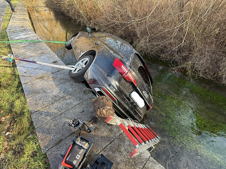 Die Fahrt endete in der Salza.