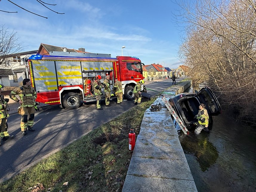 Die Fahrt endete in der Salza.