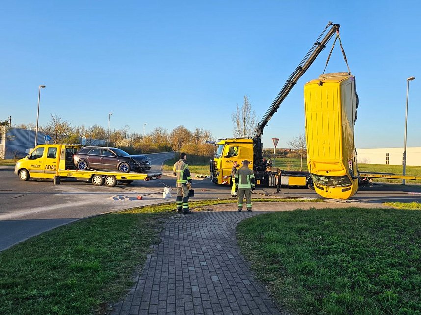 Ein spektakul&auml;rer Unfall ereignete sich heute Nachmittag in Nordhausen. 