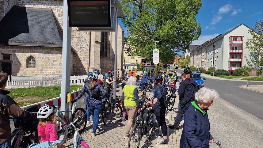 Die 3. "Kidical Mass" Fahrraddemo rollte heute durch Nordhausen