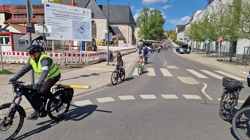 Die 3. "Kidical Mass" Fahrraddemo rollte heute durch Nordhausen