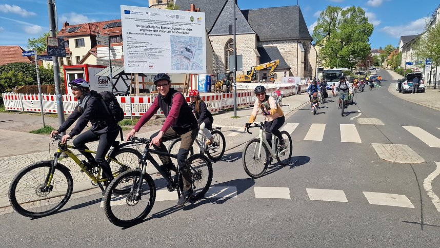 Die 3. "Kidical Mass" Fahrraddemo rollte heute durch Nordhausen