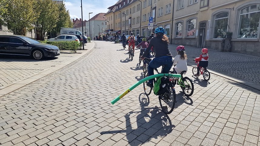 Die 3. "Kidical Mass" Fahrraddemo rollte heute durch Nordhausen