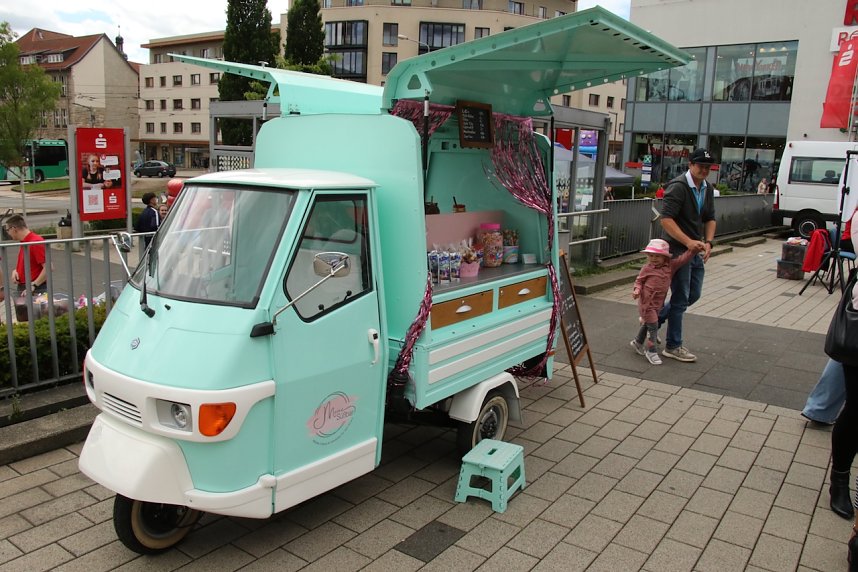 Auf dem Parkplatz der Kreissparkasse Nordhausen findet heute wieder das beliebte Knax-Kinderfest statt