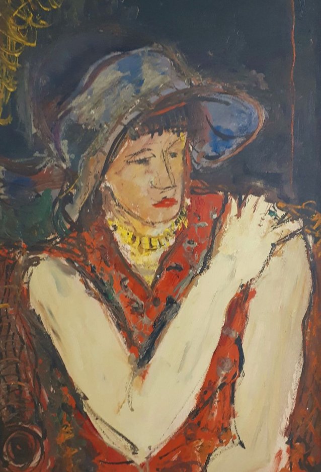 Bild: Friedrich G. Einhoff: Frau im roten Kleid